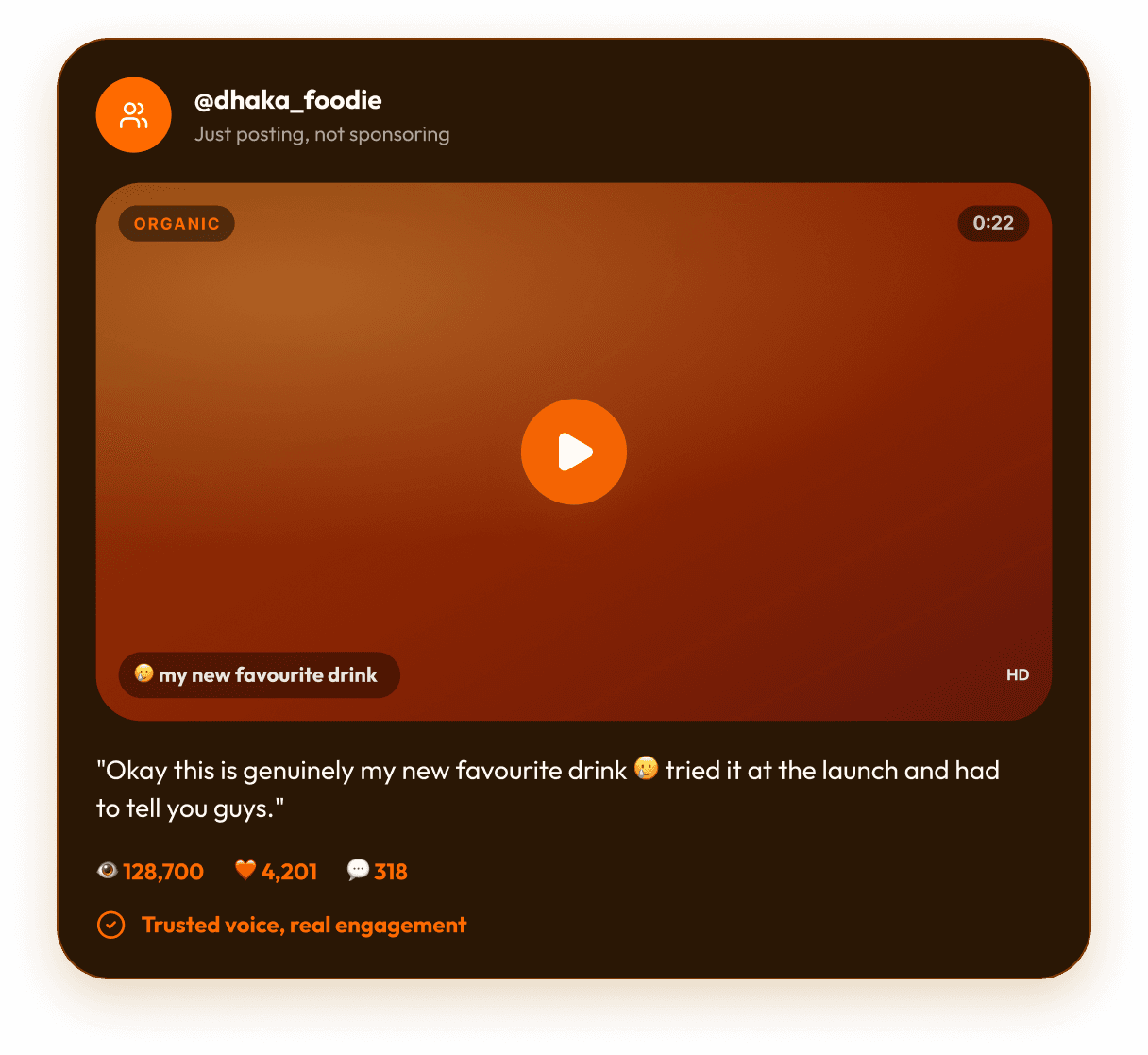 Creator post showing stronger audience engagement